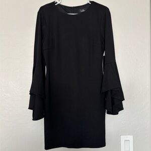 Lulus Black Ruffle Sleeve Dress - size Large